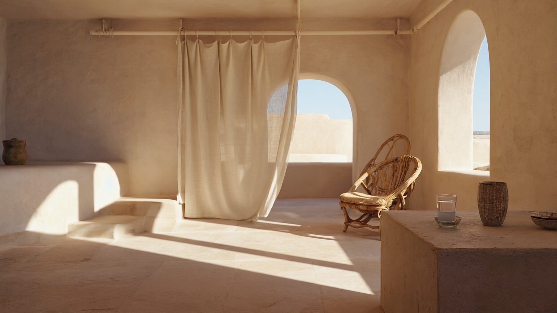 Sunlit minimal interior, evoking quiet discretion